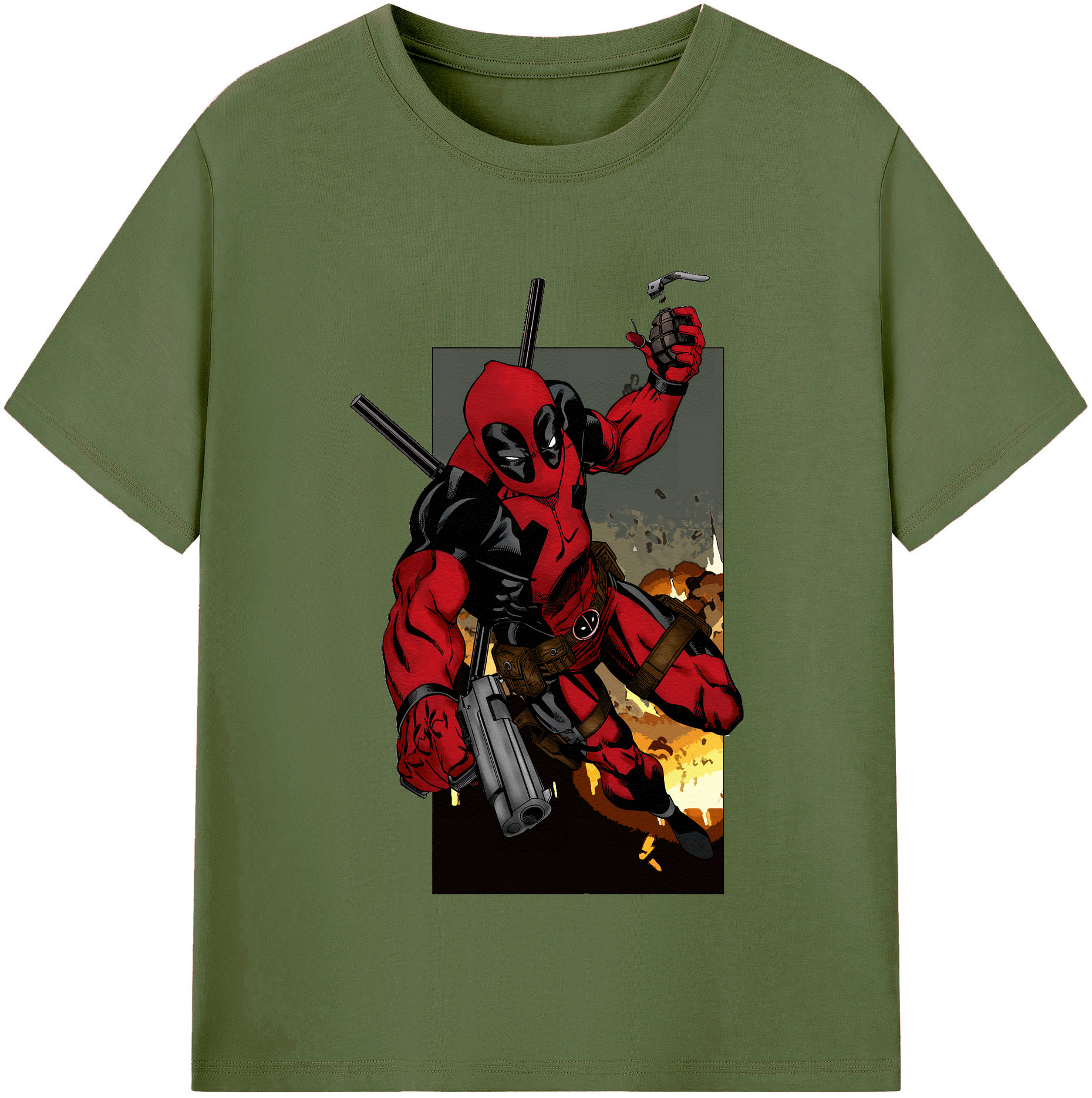 （画像用） Deadpool デッドプール 綿100％半袖Tシャツ（フロントプリント）